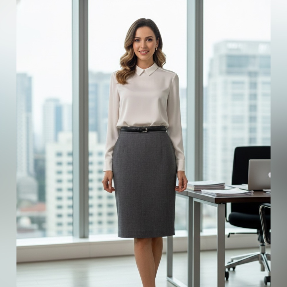 Giorgio Armani Gray Pencil Skirt